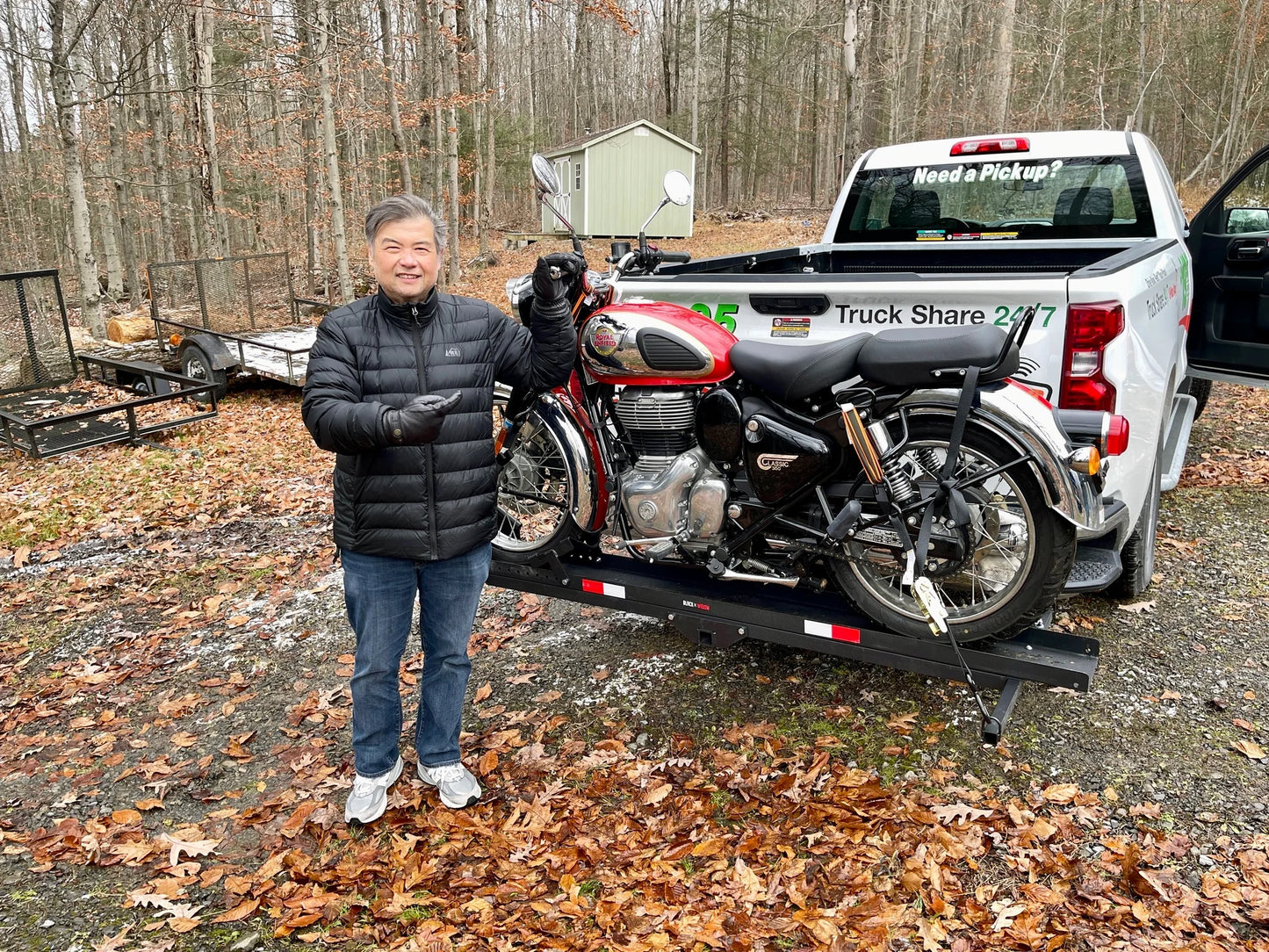 Black Widow Heavy Duty Motorcycle Carrier | Model MCC-600 | Track Size 79" x 7.75" | Capacity 600 lb | For Class III & IV Hitches