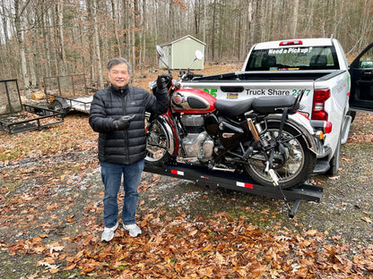 Black Widow Heavy Duty Motorcycle Carrier | Model MCC-600 | Track Size 79" x 7.75" | Capacity 600 lb | For Class III & IV Hitches