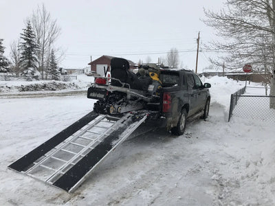 Black Widow Black Ice Folding Snowmobile Ramp | Model SNO-9454-HDXW | Size 7'10