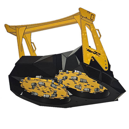 Limb Beaver Twin Disc Mulcher (TDM) | Cutting Path 72” (Two 36” Discs) | 35–50 GPM | For Skid Steers