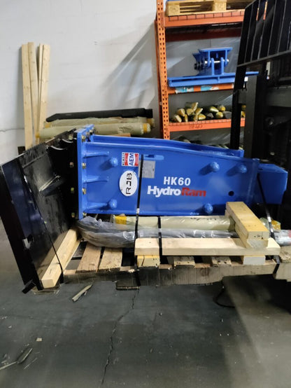 HydroRam HK60 Skid Steer Hydraulic Hammer | Overall Length 72.2" | For 12-21.1 GPM Skid Steers