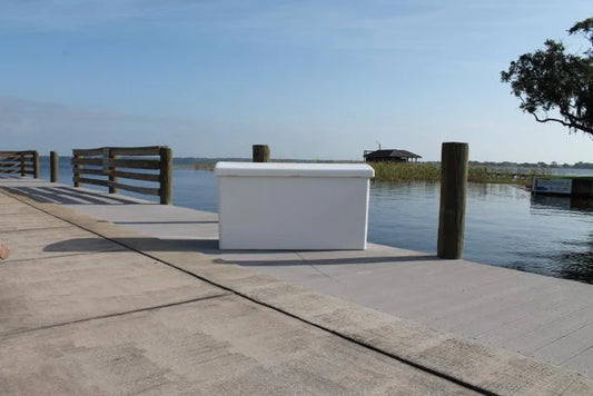 RIO MARINE CUSTOMS | Dock Box | Rough Water | Model RWDB60 | 60" W x 29" D x 33" H | Heavy-Duty Fiberglass | For Marine Storage