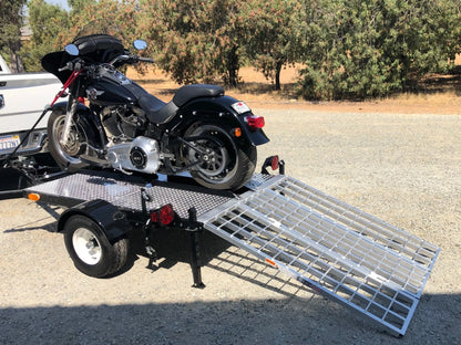 Black Widow Folding Motorcycle Trailer Ramp | Model TF-6050-1500A | Size 49-1/8" Wide | Capacity 1,500 lb | Horsepower 4 To 90+ HP | For Trailers & Truck Beds