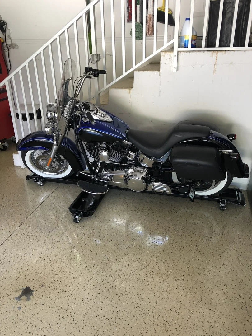 Black Widow Cruiser & Chopper Motorcycle Dolly | Model CRUISER-DOLLY | Track Size 94" x 8" | Capacity 1,250 lb | For Cruiser & Chopper Motorcycles