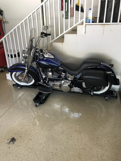 Black Widow Cruiser & Chopper Motorcycle Dolly | Model CRUISER-DOLLY | Track Size 94" x 8" | Capacity 1,250 lb | For Cruiser & Chopper Motorcycles