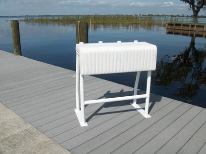 RIO MARINE CUSTOMS | Leaning Post | Model SLLP38-RH | 38" W x 18" D x 34" H | Rod Holders | Functional and Stylish Seating | For Offshore & Inshore Boats