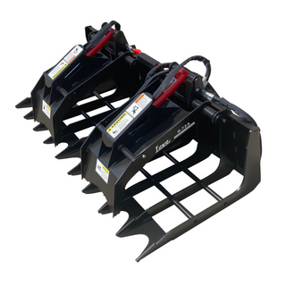 LOWE | G-72A Rock Grapple | Dual Clamping Arms | 72" Width | 8" Tine Spacing | 40" Opening | Greaseable Hinges & Pins | For Skid Steers
