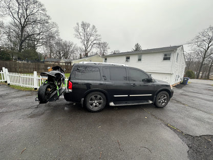 Black Widow Heavy Duty Motorcycle Carrier | Model MCC-600 | Track Size 79" x 7.75" | Capacity 600 lb | For Class III & IV Hitches