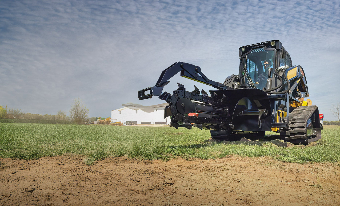 Erskine TX-150 Heavy Duty Trencher | Trench Depth 4' Ft | Rated Flow 15-20 GPM | For Skid Steer