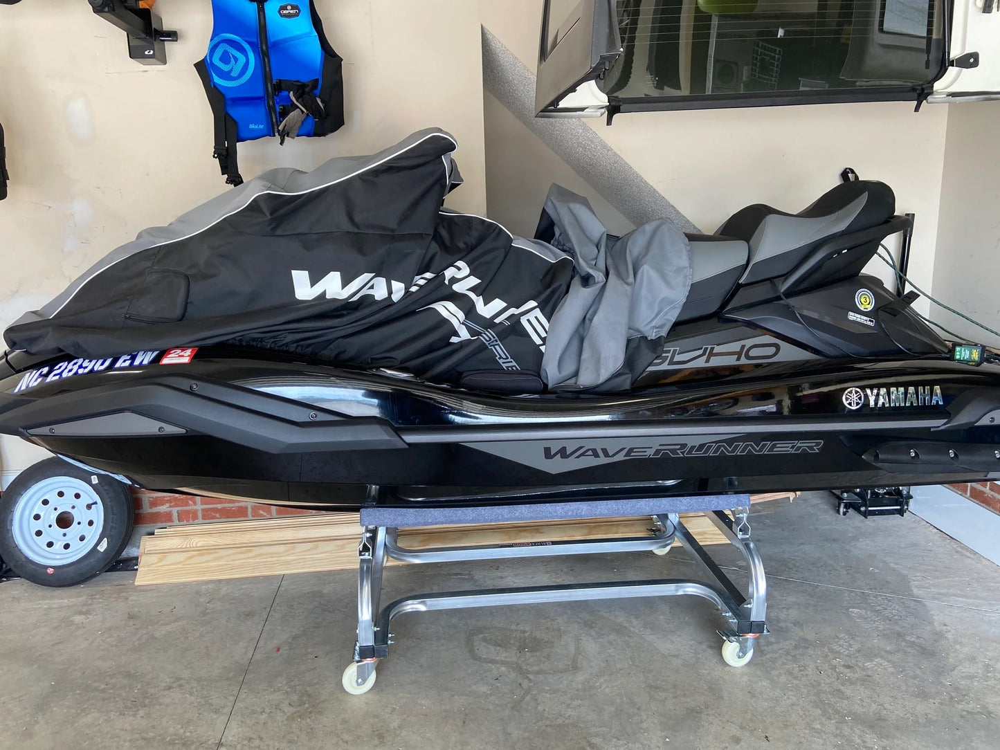 Black Widow Personal Watercraft Shore Dock | Model PWC-WINCH | Width 36" | 1,200 lb Capacity | For Jet Skis & Watercraft