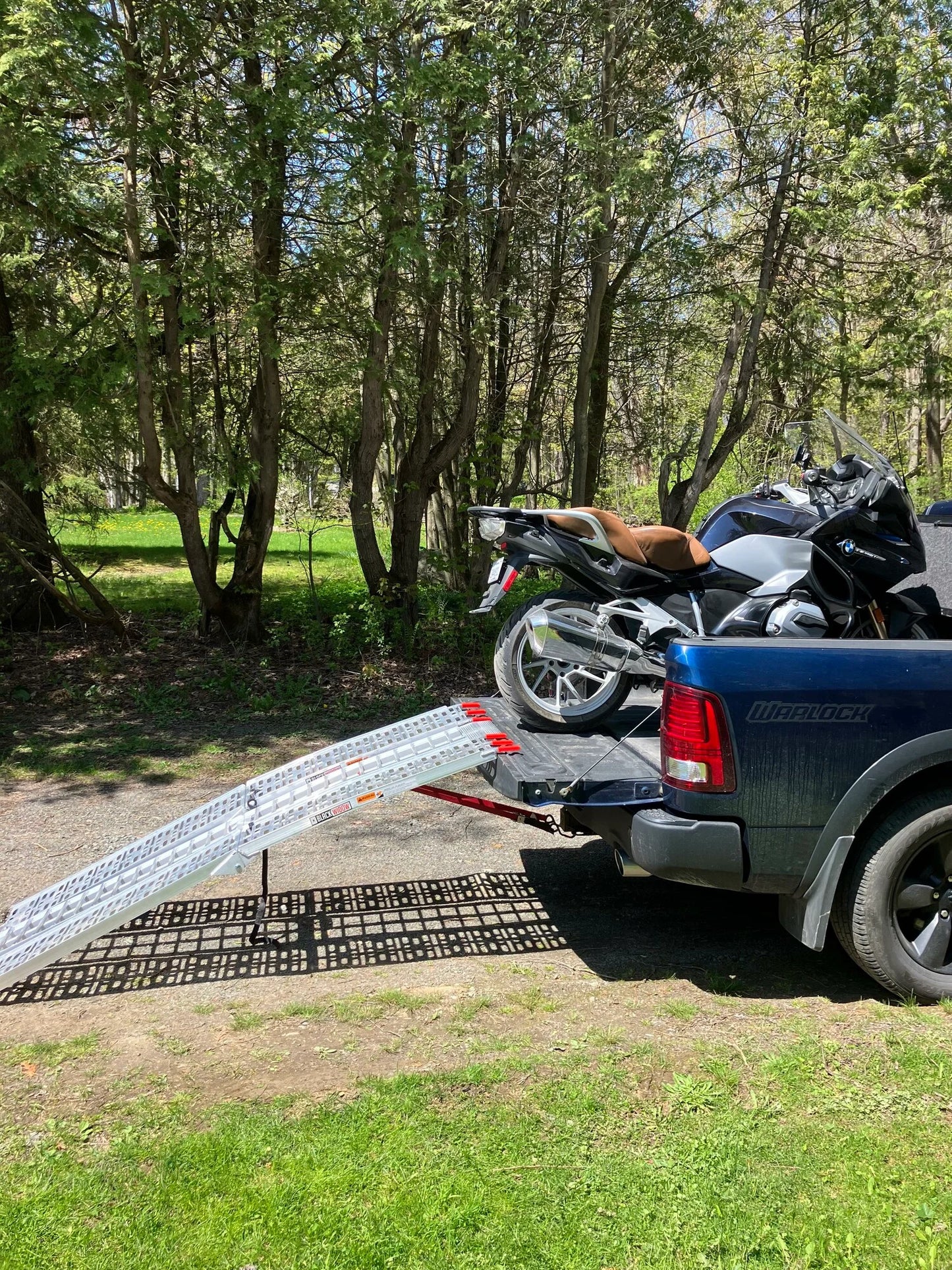 Black Widow 3-Piece Arched Folding Motorcycle Ramp | Model AF-9034-HD | Width 33-1/2" | Length 7' 5" | Capacity 1,500 lb | Horsepower 4 To 90+ HP | For Motorcycles, ATVs & Dirt Bikes