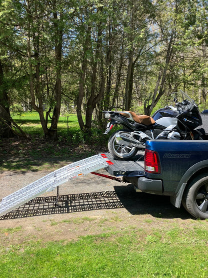 Black Widow 3-Piece Arched Folding Motorcycle Ramp | Model AF-9034-HD | Width 33-1/2" | Length 7' 5" | Capacity 1,500 lb | Horsepower 4 To 90+ HP | For Motorcycles, ATVs & Dirt Bikes