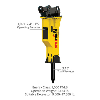 Titan Attachments Utilitough 225 Series Excavator Hydraulic Breaker