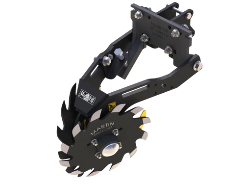 Martin-Till 1345 Floating Row Cleaner | 13" Spike or Razor Wheels | 45° Heavy-Duty Frame | For JD, Kinze, White, Harvest, Case IH 2000