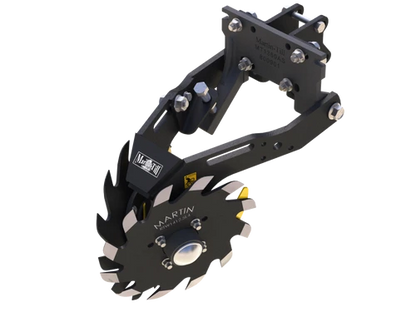 Martin-Till 1345 Floating Row Cleaner | 13" Spike or Razor Wheels | 45° Heavy-Duty Frame | For JD, Kinze, White, Harvest, Case IH 2000