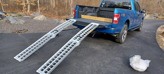 Black Widow Arched Folding Dual Runner ATV Ramps | Model AF-9012-HD-2 | Size 7' 5" L x 11.25" W | Capacity 3,000 lb | Horsepower 4 To 90+ HP | For ATV & UTV Loading