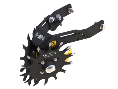 Martin-Till 1345 Floating Row Cleaner | 13" Spike or Razor Wheels | 45° Heavy-Duty Frame | For JD, Kinze, White, Harvest, Case IH 2000