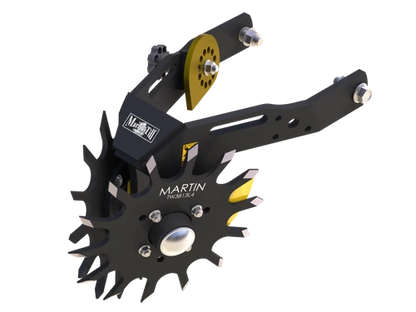 Martin-Till 1345 Floating Row Cleaner | 13" Spike or Razor Wheels | 45° Heavy-Duty Frame | For JD, Kinze, White, Harvest, Case IH 2000