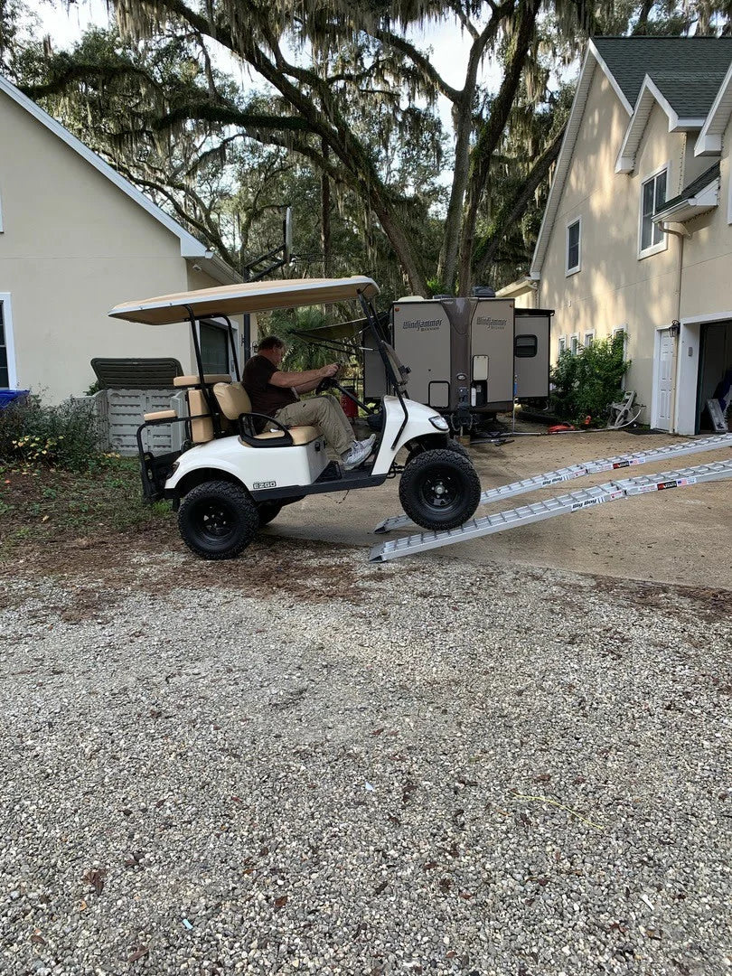 Black Widow Big Boy Folding Dual Runner ATV Ramps | Model MF2-14414-2000-2 | Size 12' L x 14" W | Capacity 2,000 lb. | Horsepower 4 To 90+ HP | For ATV, UTV & Golf Cart Loading