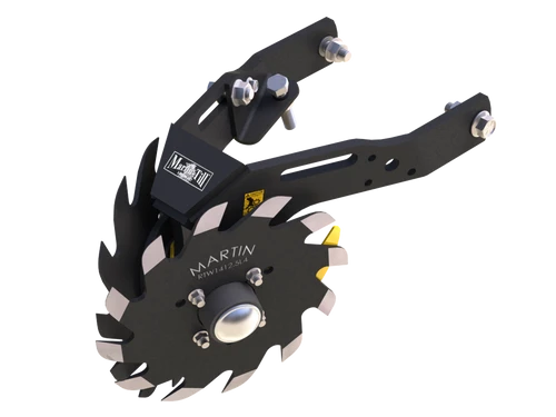 Martin-Till 1345 Floating Row Cleaner | 13" Spike or Razor Wheels | 45° Heavy-Duty Frame | For JD, Kinze, White, Harvest, Case IH 2000