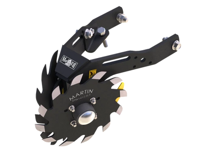 Martin-Till 1345 Floating Row Cleaner | 13" Spike or Razor Wheels | 45° Heavy-Duty Frame | For JD, Kinze, White, Harvest, Case IH 2000