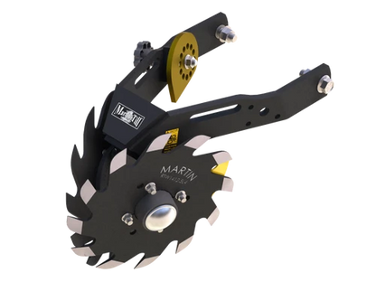 Martin-Till 1345 Floating Row Cleaner | 13" Spike or Razor Wheels | 45° Heavy-Duty Frame | For JD, Kinze, White, Harvest, Case IH 2000