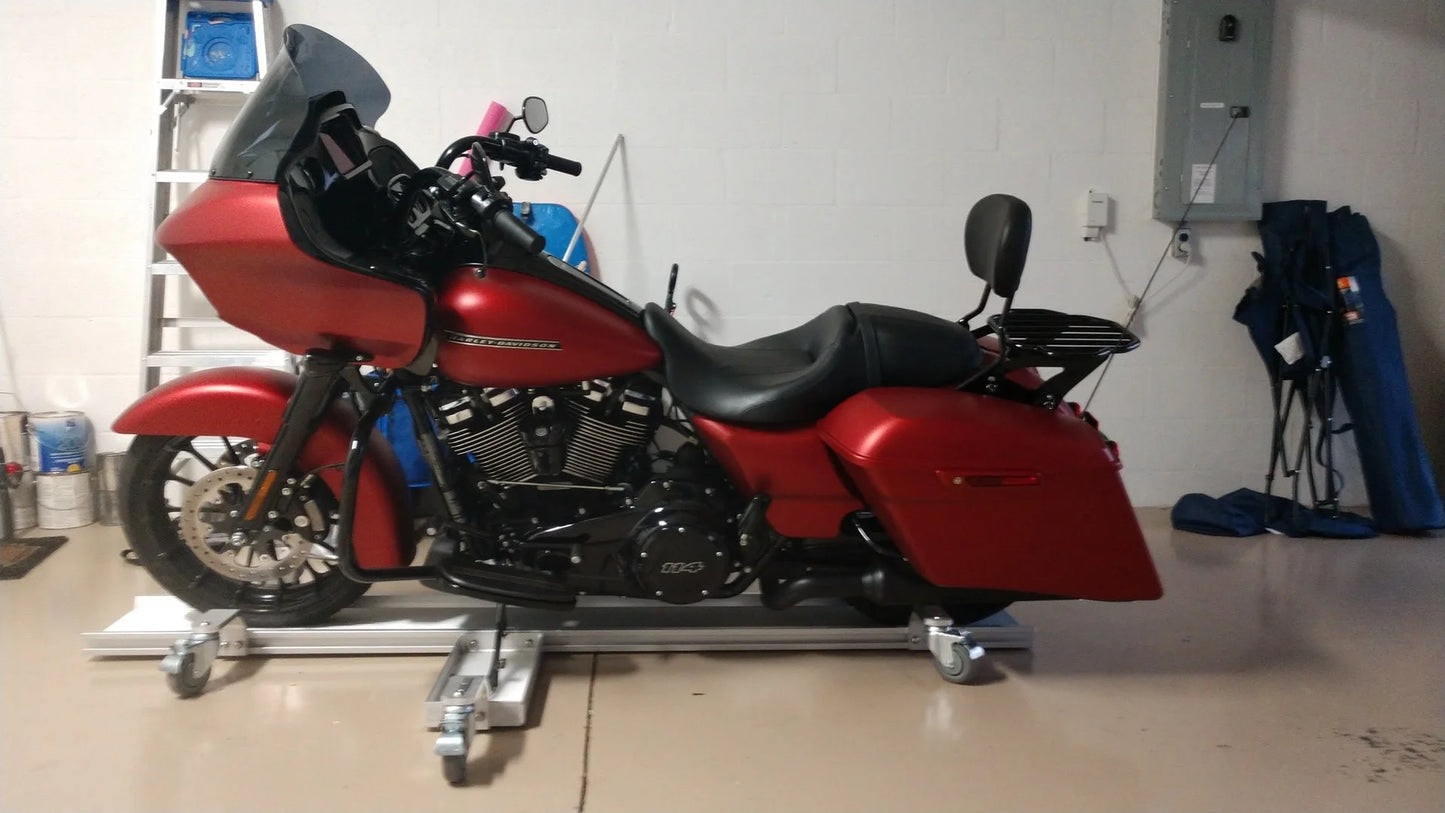 Black Widow Professional Aluminum Motorcycle Dolly | Model BW-PRO-DOLLY | Track Length 89" | Capacity 1,500 lb | For Street, Touring & Cruiser Motorcycles