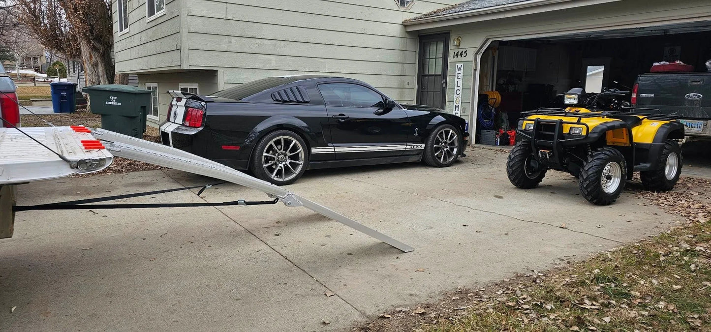 Black Widow Arched Folding Dual Runner ATV Ramps | Model AFP-9012-2 | Size 7'6" Length x 11.1" Width | Capacity 1,500 lb. | Horsepower 4 To 90+ HP | For ATV & UTV Loading