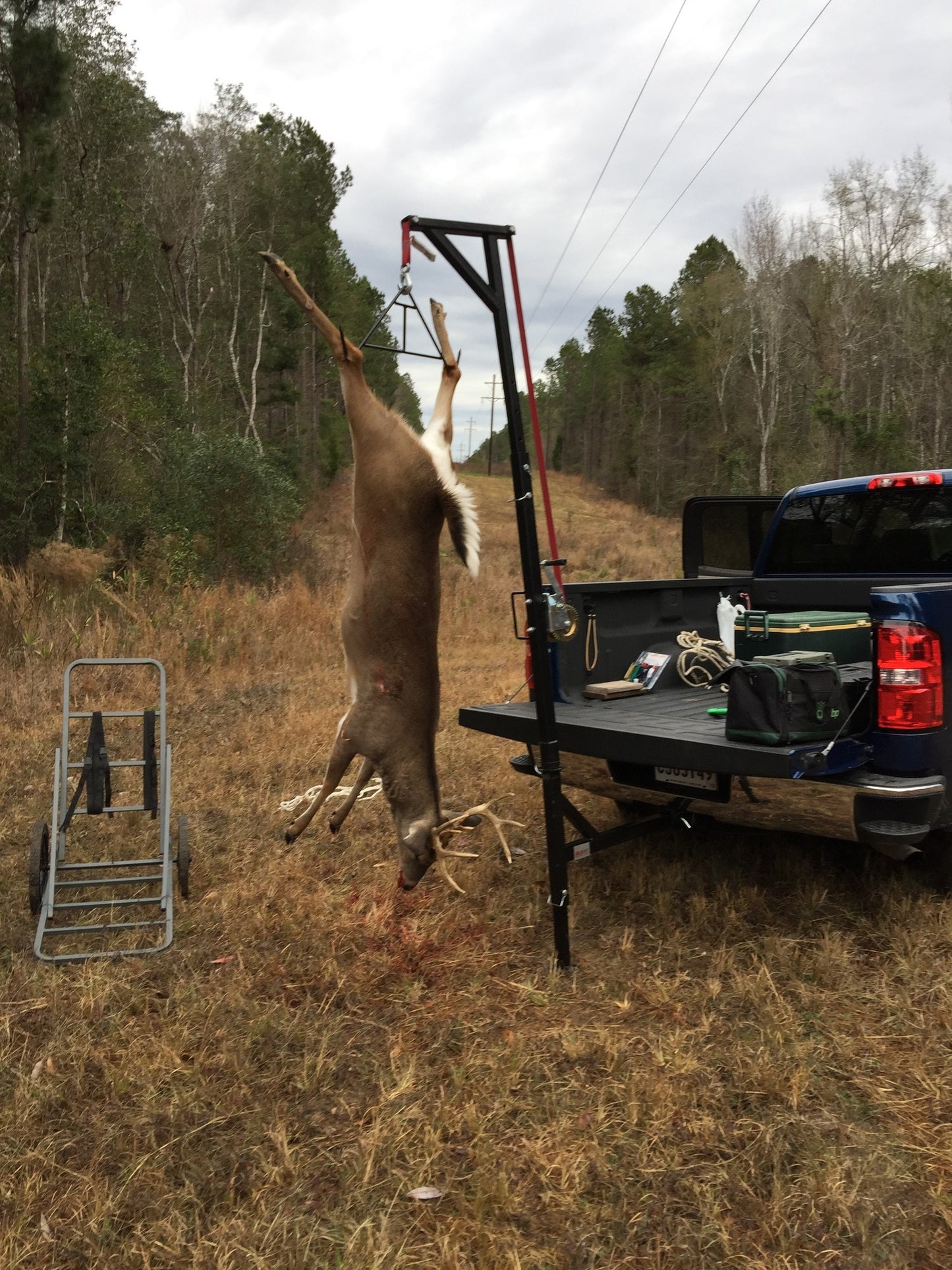 KShot Deluxe Hitch-Mounted Deer Hoist W/ Swivel & Gambrel | Model DEER-HOIST-SWIVEL | Height 95.75" | 20 To 100+ HP | For Trucks, SUVs, ATVs & UTVs