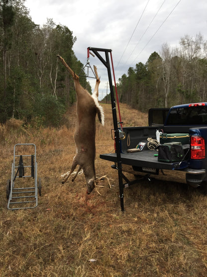 KShot Deluxe Hitch-Mounted Deer Hoist W/ Swivel & Gambrel | Model DEER-HOIST-SWIVEL | Height 95.75" | 20 To 100+ HP | For Trucks, SUVs, ATVs & UTVs