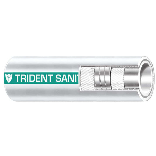 Trident Marine 1-1/2" x 50 Coil Premium Marine Sanitation Hose - White w/Green Stripe [102-1126]