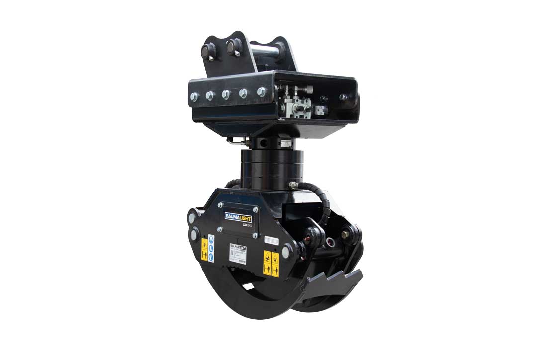Baumalight Log Grapple | Model LXI524G | Width 20" | 8–30 GPM | 3.5–5 Ton | For Excavators