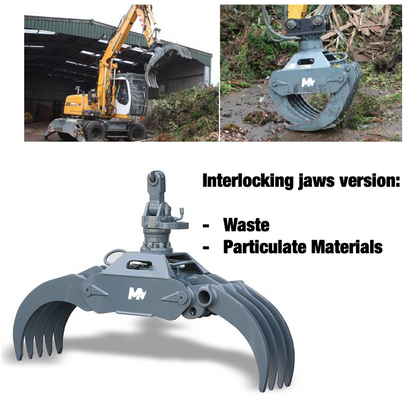 Mazio Forestry Tools Heavy Duty Log Grapple |  LGE-200 To LGE-700 Model | Operating Weight 3-26 Ton | For Excavators