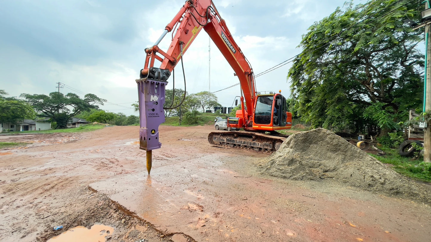 Mazio XL Series Hydraulic Breakers | XL-910 to XL-2500 Models | Operating Weight 14-36 Ton | For Skid Steers, Excavators & Backhoes