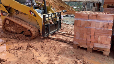 Mazio Heavy Duty Pallet Forks | Capacity SSL 1000 To 12000 Kg | Machine Size 1-16 Tons | Hydraulic Flow Range 15-40 GPM | For Front Loaders, Excavators & Skid Steers
