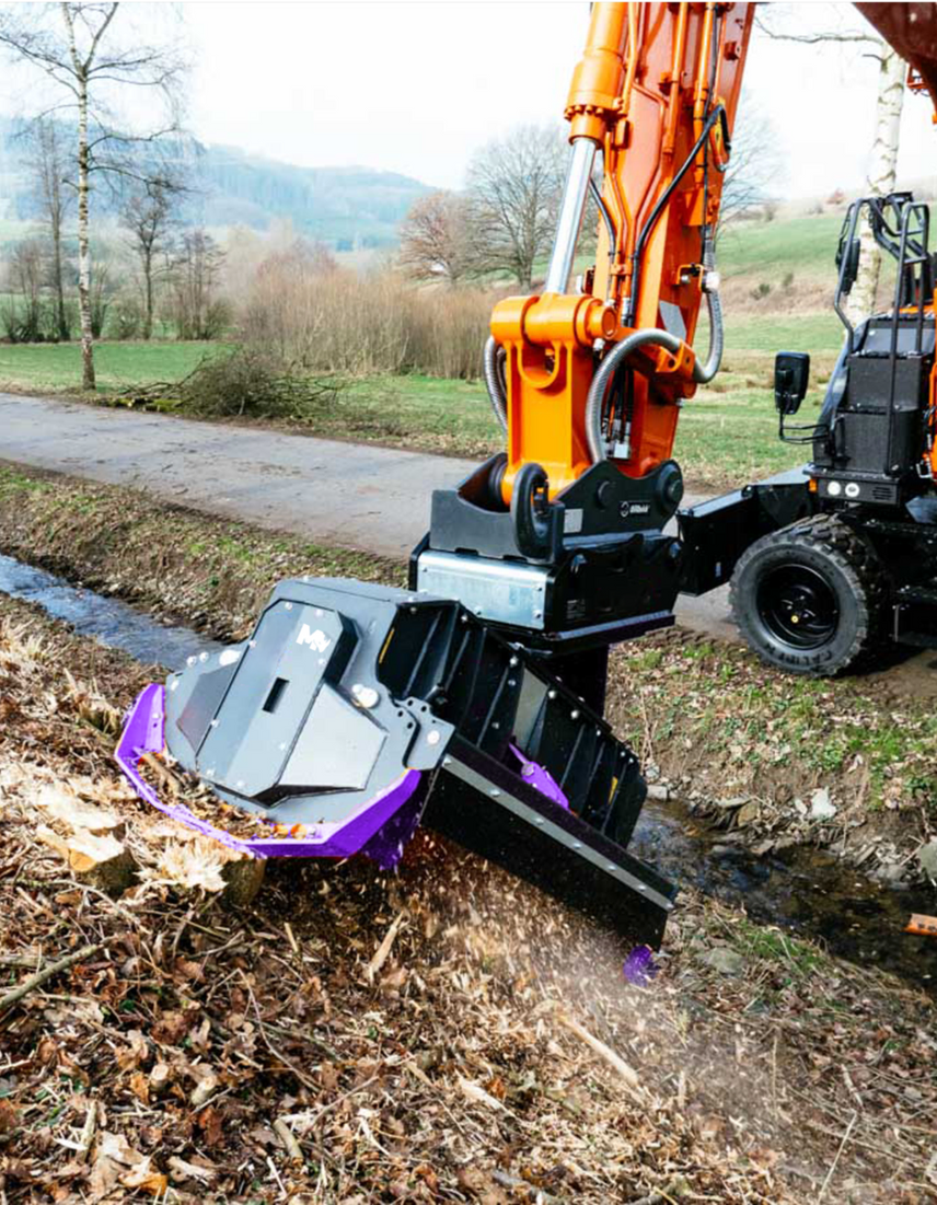 MAZIO FORESTRY TOOLS HEX MULCHER HEAD | T20 SERIES MZ100 & MZ130 MODEL | WORKING WIDTH 39" & 51" INCHES | FOR EXCAVATORS