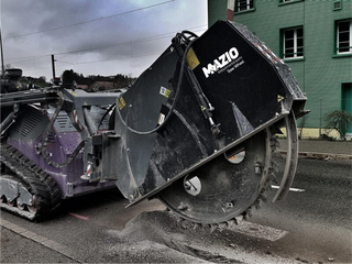 Mazio SSL Skid Steer Saw Wheel | Wheel Saw 12 & Wheel Saw 15 | Hydraulic Flow Range 24-40 GPM | For Skid Steer Loaders