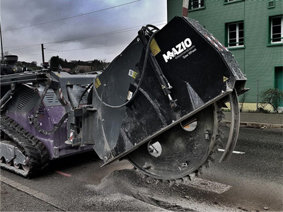 Mazio SSL Skid Steer Saw Wheel | Wheel Saw 12 & Wheel Saw 15 | Hydraulic Flow Range 24-40 GPM | For Skid Steer Loaders