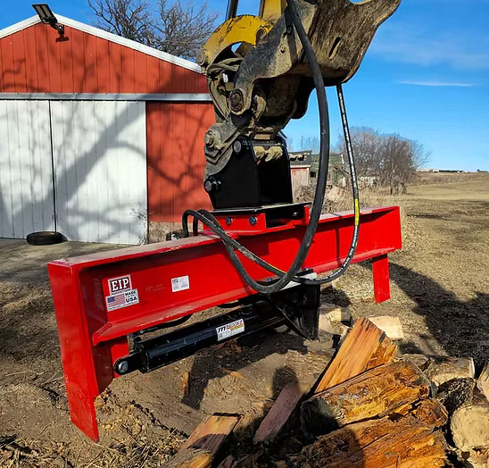 EIP Manufacturing Log Splitter | Models LS424E, LS430E, LS4524E, LS524E & LS530E | Width 74.5" To 86.5" | Log Capacity 24" To 30" | 1.5 To 6 Ton | For Excavators