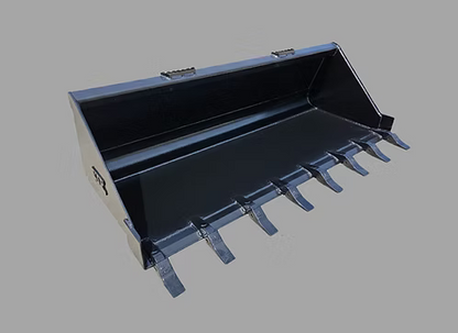 EIP Manufacturing HD Low Profile Tooth Bucket | Model MBLH66T To MBLH96T | Widths 66" To 96" | 8 To 30+ GPM | For Skid Steer & Loader