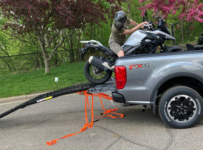 Black Widow Heavy-Duty Folding Arched Motorcycle Ramp | Models BW-12040-HD & BW-14440-HD | Size 40" Wide | Capacity 1,500 lb | For Street, Touring & Cruiser Motorcycles