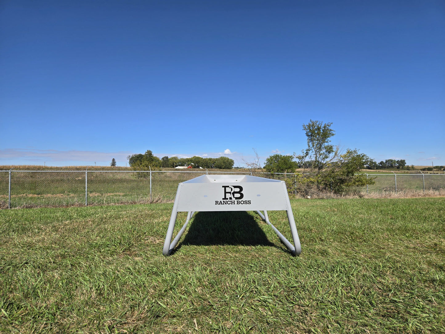 Global Equipment Ranch Boss 10' Bunk Feeder | Models 4‑Leg & Skid | Length 10' | For Livestock Feeding