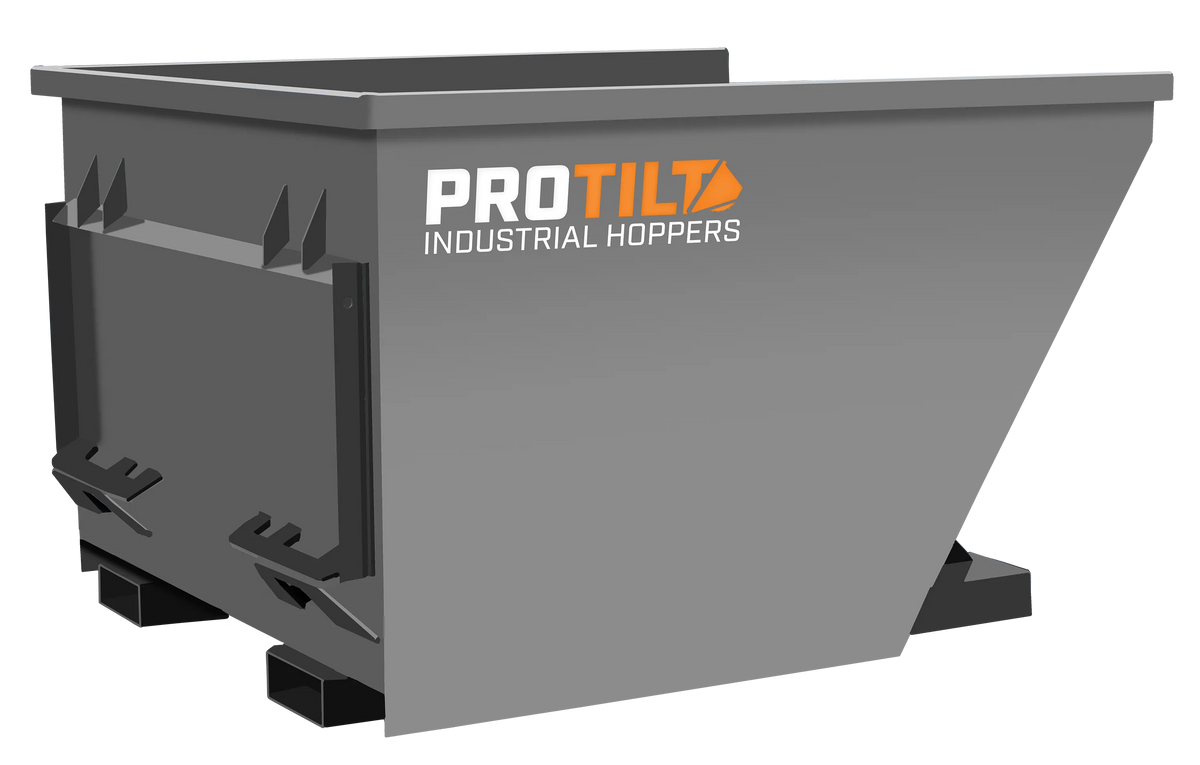 ProTilt Heavy Duty Quick Attach Industrial Hopper | Capacity 1.5, 2 & 3 Cubic Yards | Width 52", 68" & 76" | 30-50 GPM | For Fork Lifts & Skid Steers