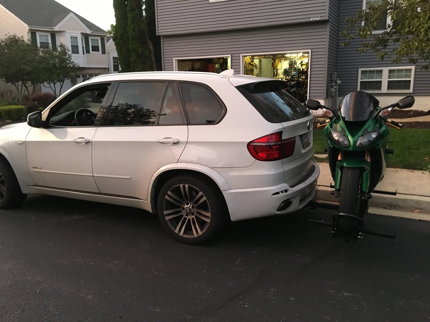 Black Widow Heavy Duty Motorcycle Carrier | Model MCC-600 | Track Size 79" x 7.75" | Capacity 600 lb | For Class III & IV Hitches