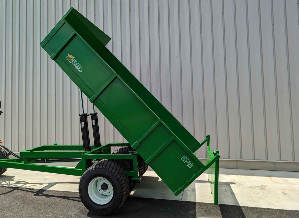 TurfTime Dump Trailer Heavy Duty | Model DT-16 | GVW 16,000lb | 132"L x 78"W Bed Size | For Tractor