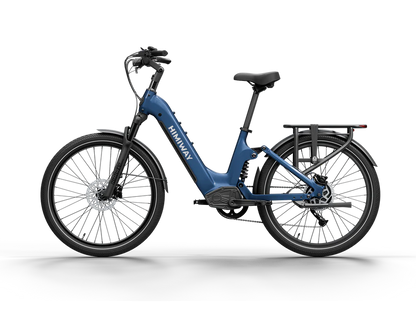 Himiway | Electric Bike | Model A7 Commuter | 27.5 x 2.4” Tires | 750W Hub Motor | 65 Mile Range | 400 lb Payload | Full Suspension Comfort | For Urban Comfort & All-Terrain Exploration