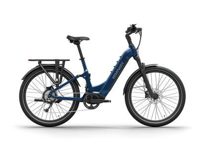 Himiway | Electric Bike | Model A7 Commuter | 27.5 x 2.4” Tires | 750W Hub Motor | 65 Mile Range | 400 lb Payload | Full Suspension Comfort | For Urban Comfort & All-Terrain Exploration