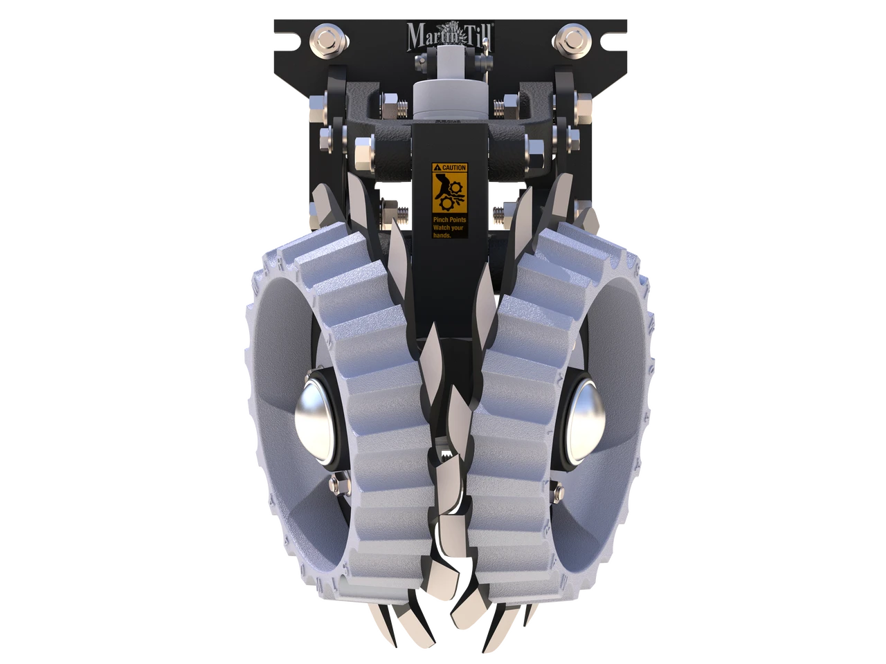 Martin-Till ACCR Floating Row Cleaner | 60° Wide Frame | Air Cylinder & Razor Wheels | For High-Speed Planters & Narrow Row Spacing