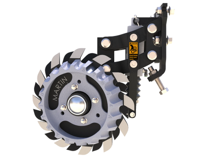 Martin-Till ACCR Floating Row Cleaner | 60° Wide Frame | Air Cylinder & Razor Wheels | For High-Speed Planters & Narrow Row Spacing