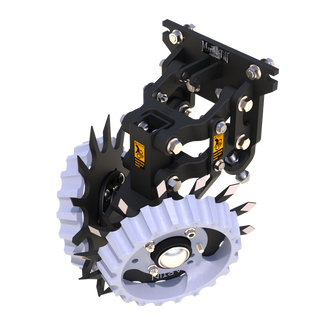 Martin-Till ACCR Floating Row Cleaner | 60° Wide Frame | Air Cylinder & Razor Wheels | For High-Speed Planters & Narrow Row Spacing